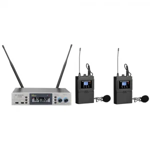 K.Meister UW-402YY Çift YAKA Kablosuz Mikrofon Seti, Gerçek Diversity, 300 metre mesafe