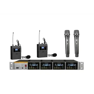 K.Meister UW-3460 4 Mikrofonlu Kablosuz Mix Set, 2 EL + 2 Yaka