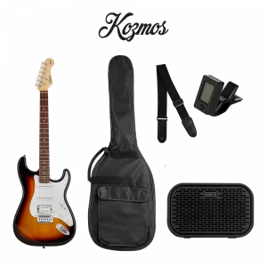 KOZMOS KGP-STG20/3TS Sunburst Yeni Başlayanlar için Elektro Gitar Seti, ( Gitar + Amfi + Akort + kılıf )
