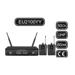 Machtig EU-2100YY Çift Yaka Kablosuz Mikrofon Seti, 2x50 Kanal