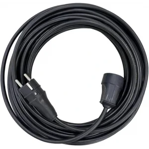 Meteor 96997 20mt. Hazır Uzatma Kablosu 3x2.5mm TTR Topraklı Siyah Kauçuk Seyyar