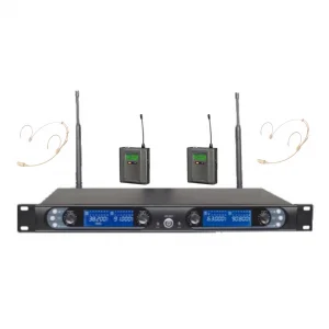 Kraftig U3301-HH Kablosuz Çift Headset Mikrofon Seti, 300-metre mesafe