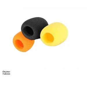 Metex MA403 Standart El Tipi Mikrofonlar için Mikrofon Süngeri 3lü Paket, Siyah, Turuncu, Sarı