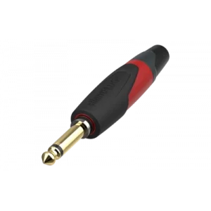Neutrik NP2XX-SILENT Mono 6.3mm. Civi Jack, Kırmızı Renk, Gold Plated