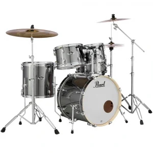PEARL EXX705NBR/C21 Export EXX Smokey Chrome 5 Parça (20B/10T/12T/14F/14S) Aksamlı ve Zilli Akustik Davul Seti