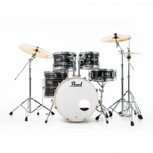 PEARL EXX705NBR/C778 Export EXX Graphite Silver Twist 5 Parça (20B/10T/12T/14F/14S) HWP-834 Aksam Setli ve Sabian SBR Zil Setli Akustik Davul Seti