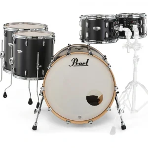 PEARL PMX925XSP/C339 Professional Matte Caviar Black 5 Parça (22B/10T/12T/14F/16F) Akustik Davul Seti