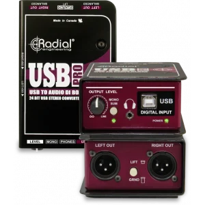 Radial USB-Pro Di-box for Stereo USB Laptop direct-box