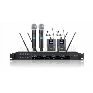 Roof R-214EY 4 Mikrofonlu Kablosuz Set 2 EL + 2 YAKA