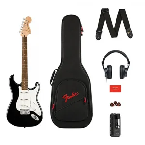 Squier Affinity Stratocaster Laurel Klavye Black Mustang Micro Elektro Gitar Seti