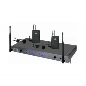 Topp Pro TMW U2-200LTHSGT - UHF Çift Kanal Kablosuz Mikrofon Sistemi (2x Kafa Mikrofonu + 2x Yaka Mikrofonu)