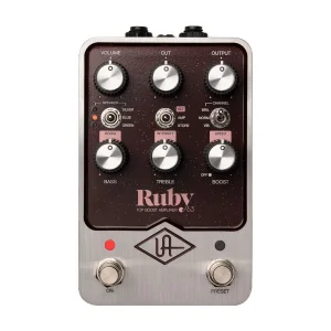 Universal Audio UAFX Ruby 63 Top Boost Amplifier Pedal 63lerin Klasik British Top Boost Amplifikatörü