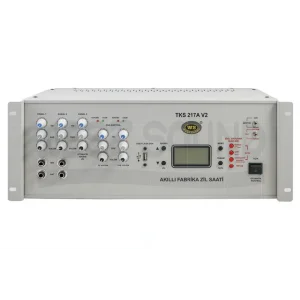 West TKS217A-V2 Fabrika tipi Programlanabilir Otomatik mesaj Anons ve Amfi 2x150W/100V Zil, Siren, MP3/USB