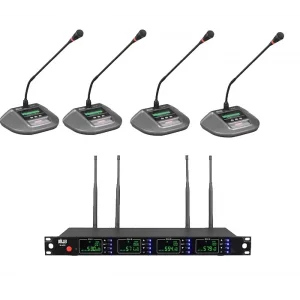 Wöller V4900 4 Kürsü mikrofonlu kablosuz Set