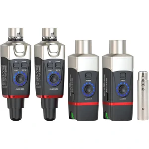 Xvive XV-U35D Kablosuz Mikrofon Sistemi - Çift Mikrofon için Alıcı + Verici Set, Kablolu Mikrofonu Kablosuza çevirici