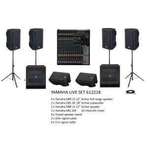 Yamaha Live Set 612218 Hazır Ses Sistemi, Canlı Müzik, Düğün Salonu, Tören Alanı için uygun