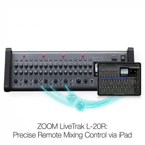 Zoom LiveTrak L20R 20 Kanal Rack Tipi Tablet Kontrollü Dijital Mikser