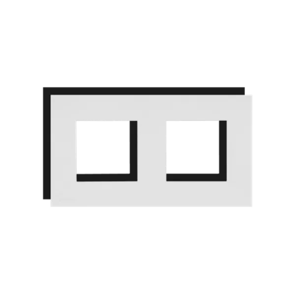 Audac CF45D/B Cover frame double 45 x 45 mm 