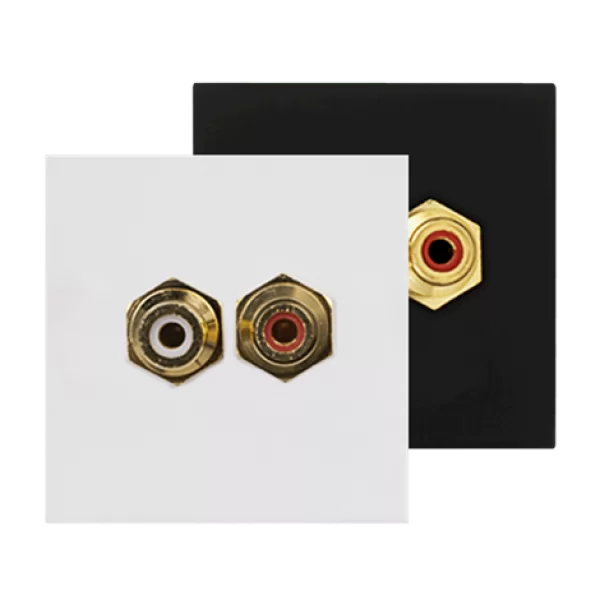 Audac CP45RCA/B Connection plate RCA 45 x 45 mm 