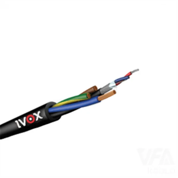 Lookab VCC-252 Hibrid Aktif Hoparlör veya Işık Kablosu, 3x1,5 TTR + 2x0,22 DMX / Mikrofon Kablosu