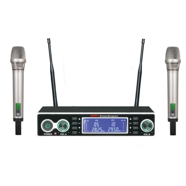 Mickle U1502EE EL+EL Çift Kablosuz Mikrofon Seti, UHF 550-610MHz Sabit Frekans