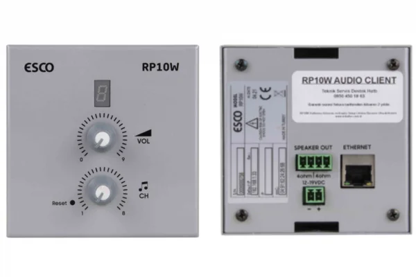 Enorm RP10W IP Anons Duvar Tipi Client, Kanal Seçici & Volüm Kontrol, 2x15W ampliifikator