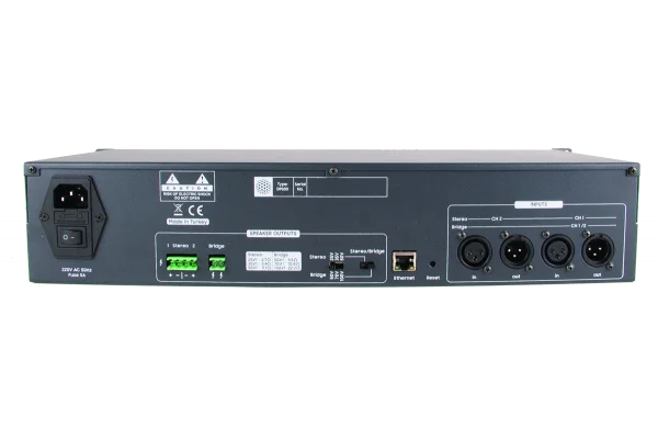 Mikafon DP500 Power Amfi 2x300W/100V | Yönetilebilir Network IP