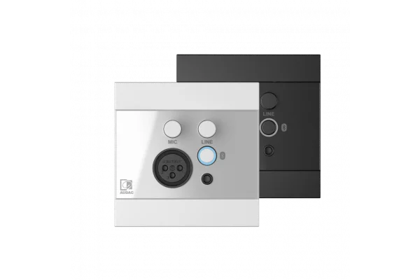 Audac WP225/B Universal wall panel - Microphone, line & Bluetooth receiver - 80 x 80 mm Blackversion
