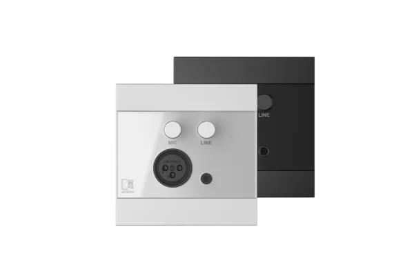 Audac WP210/B Universal wall panel - Microphone & line input - 80 x 80 mm