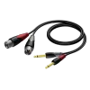 Procab CLA708/3 2 x XLR male - 2 x 6.3 mm Jack male mono, 3 Metre kablo