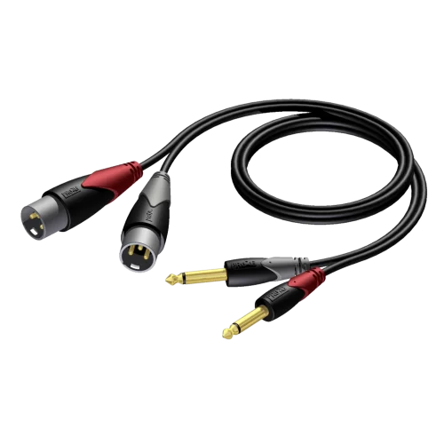 Procab CLA708/3 2 x XLR male - 2 x 6.3 mm Jack male mono, 3 Metre kablo