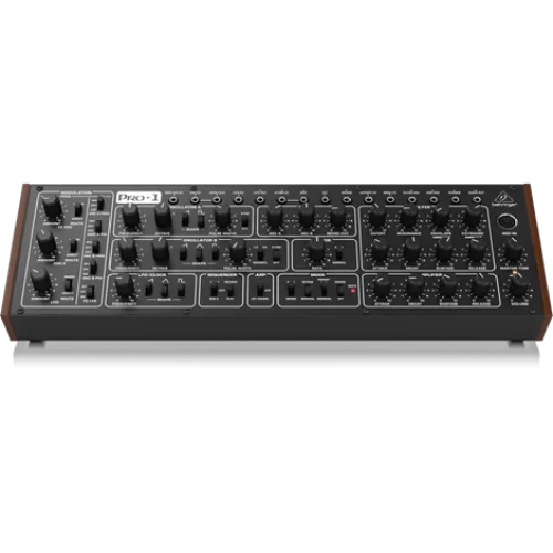 Behringer PRO-1 Analog Synthesizer with Dual VCOs, 3 Simultaneous Waveforms, 4-Pole VCF, Extensive Modulation Matrix, 16-Voice Poly Chain and Eurorack Format