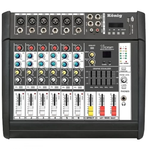 König K-6 P500FX 2x250W 6 Kanal Power Mixer