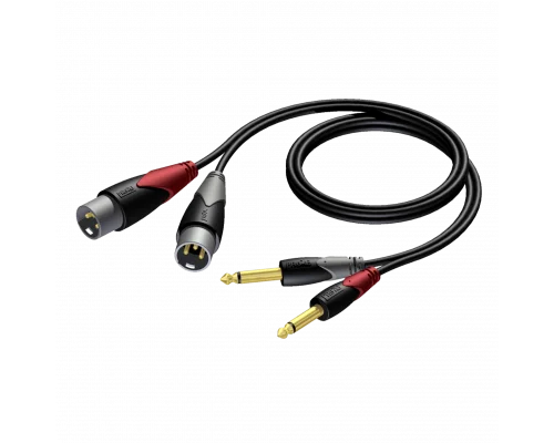 Procab CLA708/3 2 x XLR male - 2 x 6.3 mm Jack male mono, 3-metre kablo
