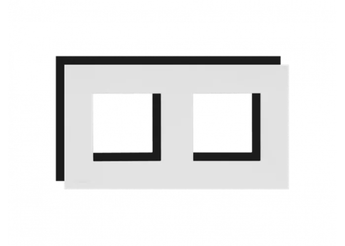 Audac CF45D/B Cover frame double 45 x 45 mm