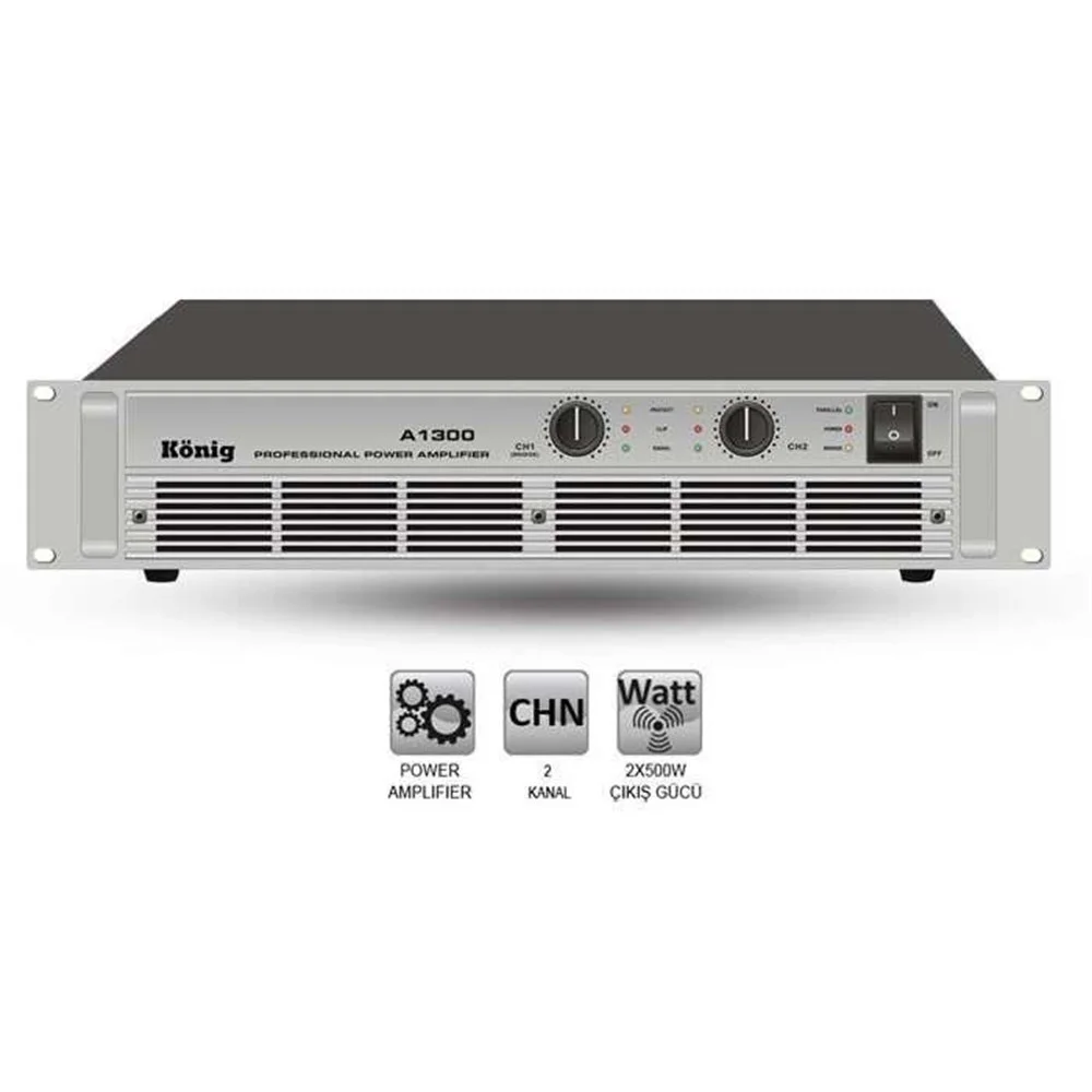 König A-1300 2x500W/4-ohm Power Amplifikatör