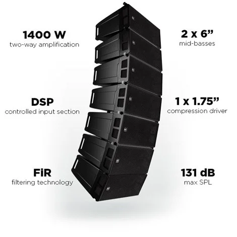 RCF HDL 6-A 2x6" Aktif Line Array Module, 1400W