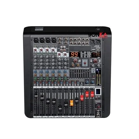 SSP PM 408L 2x300W Powermixer, 8 İnput, Bluetooth, Usb, Recorder, Efekt
