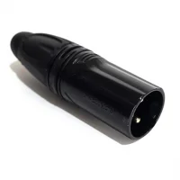 Roxtone RX3M-BG 3 Pin Erkek XLR Kablo Tipi, Altın Kaplama Kontak, Black