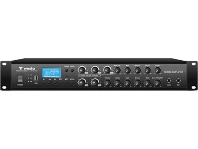 WESTA WM-350UT 350W/100V Mixer-Amplifier | 6 Bölge Ses Ayarlı | Bluetooth USB