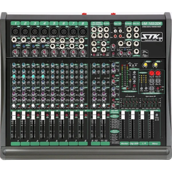 STK Pro VM-16SDDR Power Mixer 16 Kanal, 2X450W, Çift Efekt, Sub Out