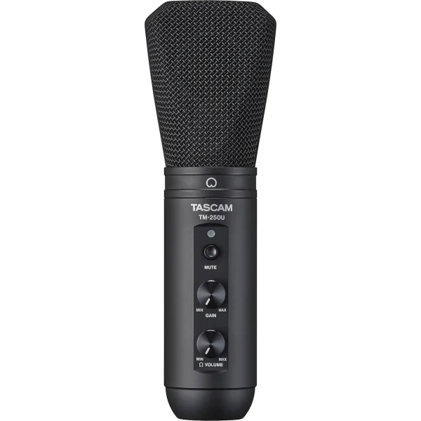 Tascam TM-250U USB Condenser Mikrofon for personal Podcasting , Super-cardioid , Headphone out, Samplerate 16 Bit/44,1kHz o. 48kHz