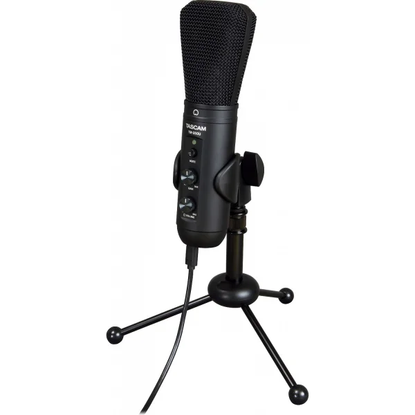 Tascam TM-250U USB Condenser Mikrofon for personal Podcasting , Super-cardioid , Headphone out, Samplerate 16 Bit/44,1kHz o. 48kHz