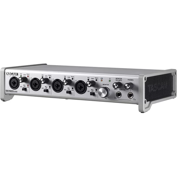 Tascam SERIES 208I USB-2.0 Audio-/MIDI-Interface, 20 In (4 Analogue + 2 SMUX) and 8 Out, MIDI, DSP-MIxer