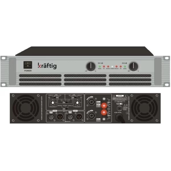 Kraftig KP1000 Power Amfi 2x300W/4-ohm