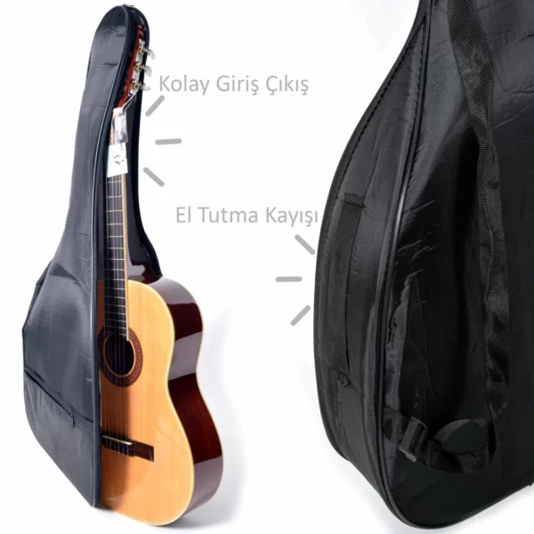 Gitar Kılıfı - Siyah Su Geçirmez, Fermuarlı, Büyük Boy