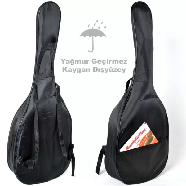 Gitar Kılıfı - Siyah Su Geçirmez, Fermuarlı, Büyük Boy