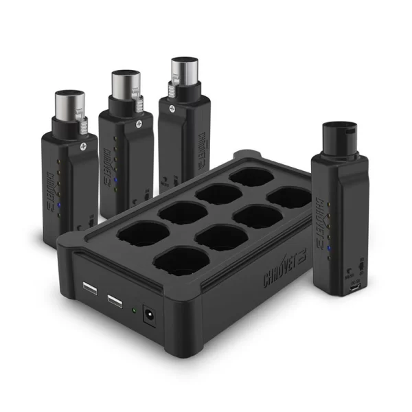 Chauvet D-Fi XLR Pack Wireless DMX Transmitter / Receiver Paketi, 1 TX + 2 RX + ŞARZ İstasyonu