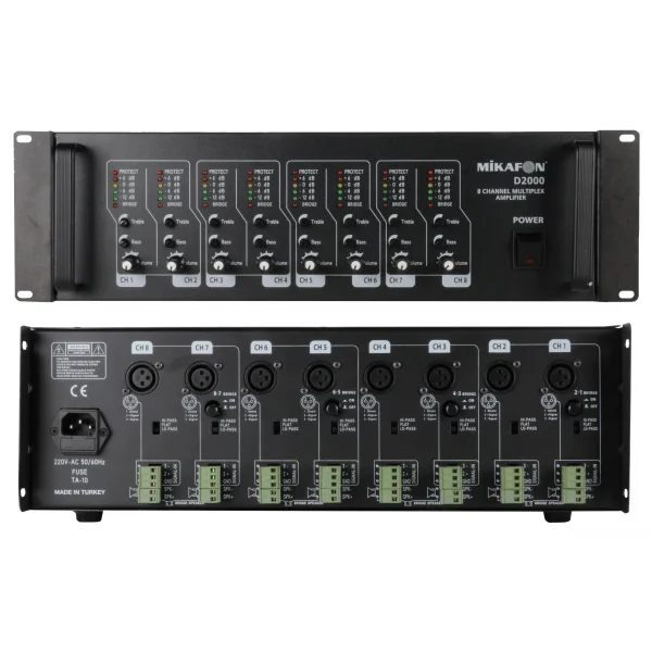 Mikafon D2000 Power Amplifier 8x225W/4-ohm