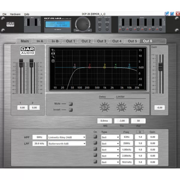 Dap Audio DCP-26 2x6 2 Giriş / 6 Çıkış Digital DSP Processor